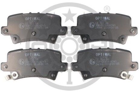 Фото гальмівні колодки дискові Optimal BP-12490 Гальмівні колодки дискові Optimal BP-12490