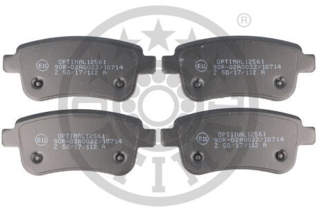 Фото гальмівні колодки дискові Optimal BP-12561 Гальмівні колодки дискові Optimal BP-12561