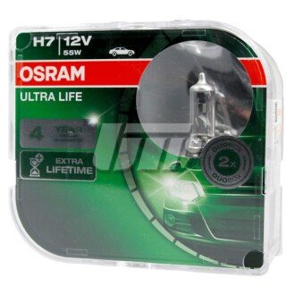 ЛАМПА H7 55W 12V PX26D 10X2BOX ULTRALIFE - заміна на 64210ULT-2HB OSRAM 64210ULT-HCB