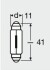 ЛАМПА 24V 10W SV8.5-8 FS STANDARD (41 мм) OSRAM 6429 (фото 2)