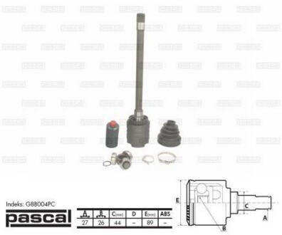 Шарнір привідного валу PASCAL G8B004PC