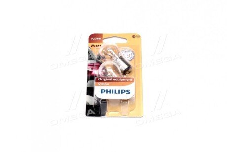 Автолампа P21/4W 12V 21/4W BAZ15d (2 шт. в блістері) PHILIPS 12594B2