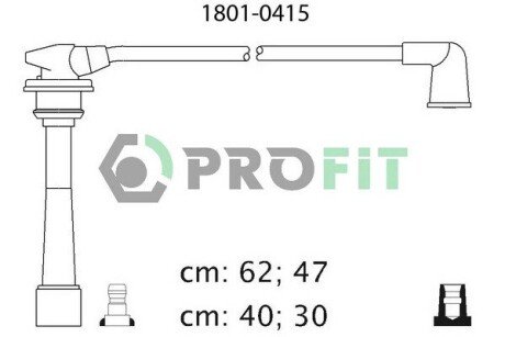 Комплект кабелів високовольтних PROFIT 1801-0415