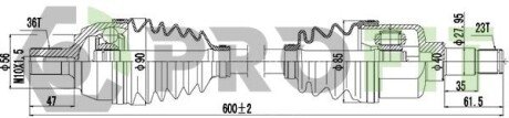 Привідний вал FORD FOCUS 04-12. C-MAX 04-10 ЛІВ. PROFIT 27303016 (фото 1)