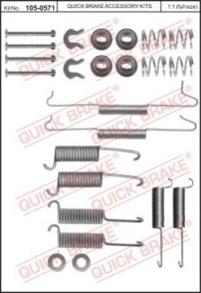 Монтажний к-кт гальмівних колодок QUICK BRAKE 105-0571