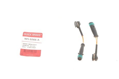 Датчик зносу,гальм.колодки QUICK BRAKE WS 0266 A