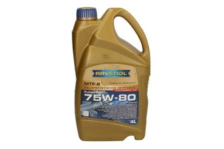 Трансмиссионное масло MTF-2 GL-4 MT-1 75W-80 синтетическое 4 л RAVENOL 1221103004