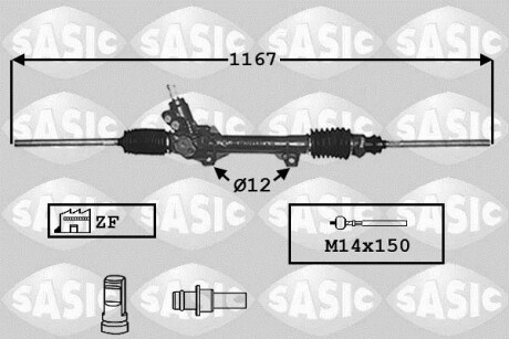 Рульова рейка з підсилювачем керма SASIC 7006023
