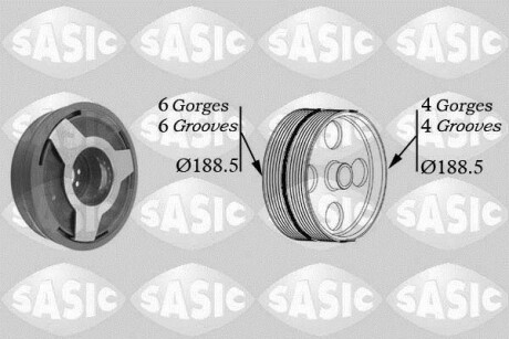 Шків колінчастого вала SASIC 9001806