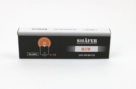 Лампа розжарення 24V 5W R5W BA15S SHAFER SL2204