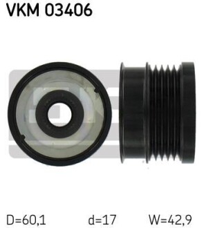 Шків генератора SKF VKM03406