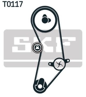 Комплект ГРМ, пас+ролик+помпа SKF VKMC02201