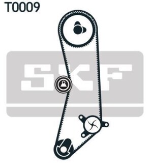 Комплект ГРМ, пас+ролик+помпа SKF VKMC02202