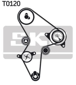 Роликовий модуль натягувача ременя (ролик, ремінь, помпа) SKF VKMC 03121