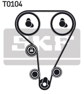 Комплект ГРМ, пас+ролик+помпа SKF VKMC04212