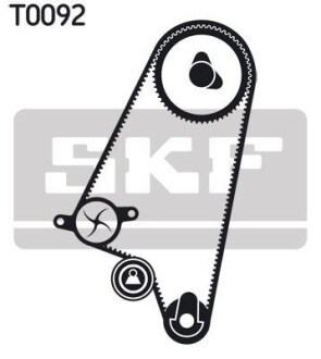 Комплект ГРМ, пас+ролик+помпа SKF VKMC051212