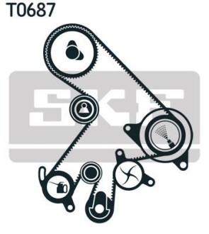 Комплект ГРМ, пас+ролик+помпа SKF VKMC919032