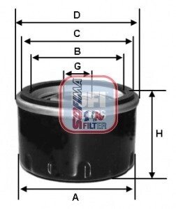 Фільтр масляний HONDA "1,5-1,6 "79-85 SOFIMA S8240R (фото 1)