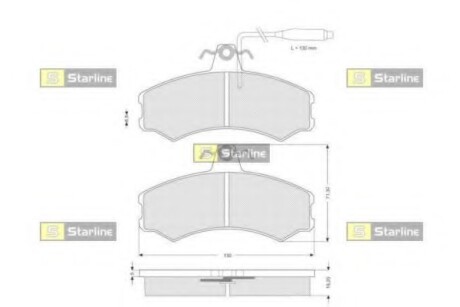 Фото гальмівні колодки дискові STARLINE BD S108 Гальмівні колодки дискові STARLINE BD S108