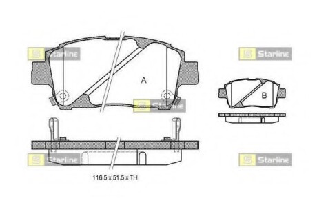 Гальмівні колодки дискові STARLINE BD S321