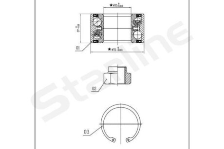 Підшипник колісний STARLINE LO 00882