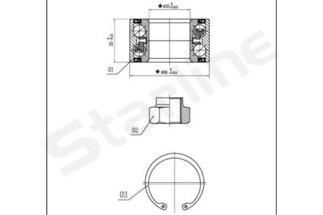 Фото підшипник колісний STARLINE LO 01327 Підшипник колісний STARLINE LO 01327