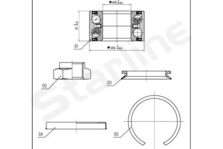 Підшипник колісний STARLINE LO 03556