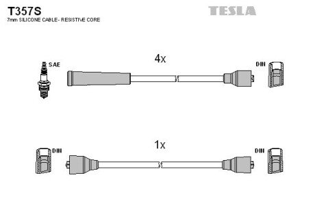 Дроти високовольтні 2141 (силікон) TESLA T357S