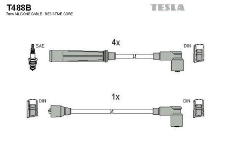 Високовольтні дроти TESLA T488B