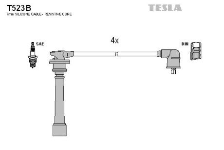 Комплект кабелiв запалювання TESLA T523B