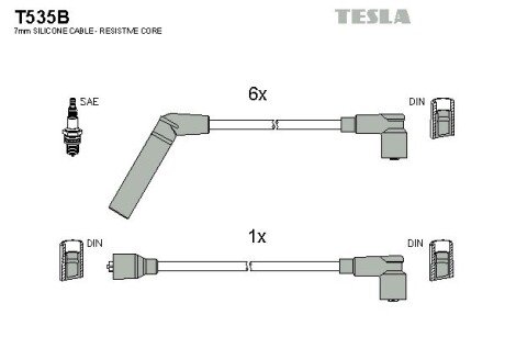 Провода высоковольтные (к-кт) Mitsubishi Pajero I, L200 3.0i BLATN TESLA T535B