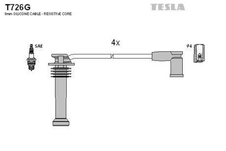 Высоковольтные провода зажигания к-кт Focus/Mondeo 96-04 TESLA T726G
