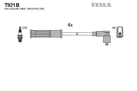 Провода высоковольтные (к-кт) RENAULT KANGOO (08-) 1.6i BLATNA TESLA T921B