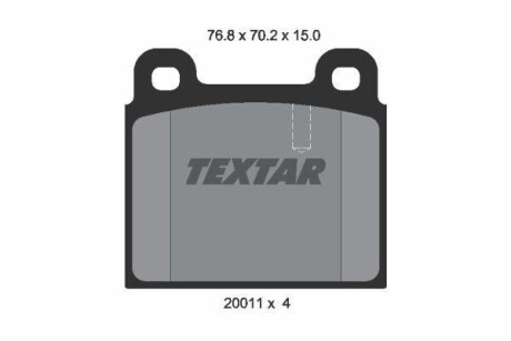 Комплект гальмівних колодок TEXTAR 2001102