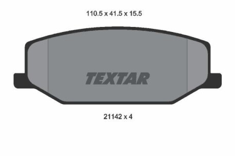 Комплект гальмівних колодок TEXTAR 2114202