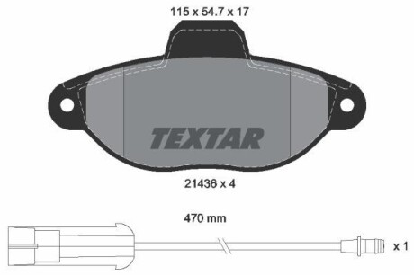 Комплект гальмівних колодок TEXTAR 2143603
