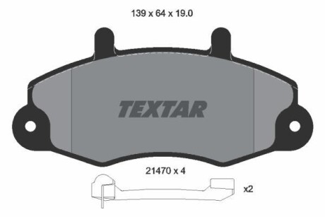 Комплект гальмівних колодок TEXTAR 2147002
