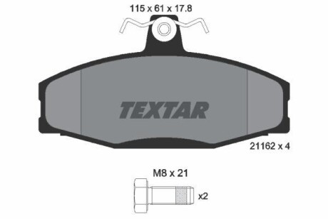 Комплект гальмівних колодок TEXTAR 2166201