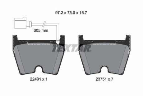 Гальмівні колодки AUDI RS3/RSQ3/TT "F "13>> TEXTAR 2249101