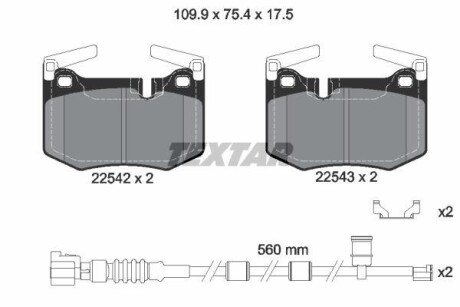 Комплект гальмівних колодок TEXTAR 2254201