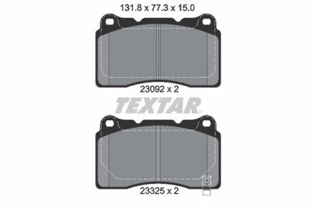 Колодки гальмівні (передні) Honda Civic 12-/Mitsubishi Lancer 95-15/Subaru Impreza 99-13 (Brembo) Q+ TEXTAR 2309204