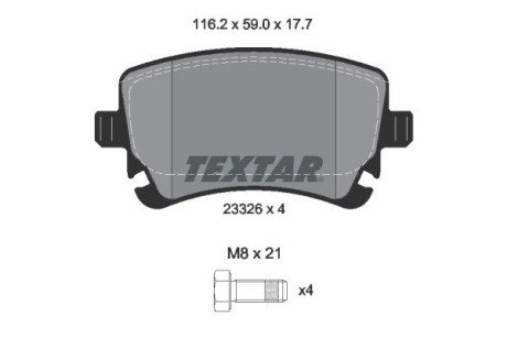 Гальмівні колодки BENTLEY Continental/GT "R "03>> TEXTAR 2332611