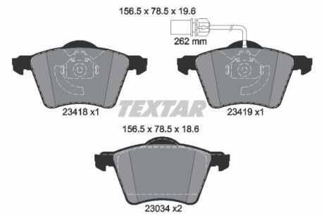 Комплект гальмівних колодок TEXTAR 2341801