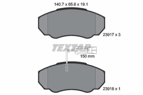 Комплект гальмівних колодок TEXTAR 2391701