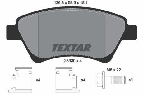 Комплект гальмівних колодок TEXTAR 2393001