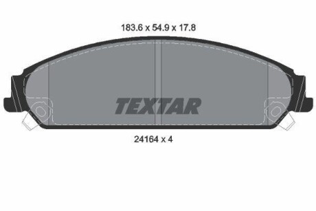 Колодки гальмівні (передні) Dodge Charger/Challenger/Chrysler 300 C 04- TEXTAR 2416401