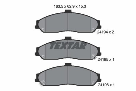 Комплект гальмівних колодок TEXTAR 2419401