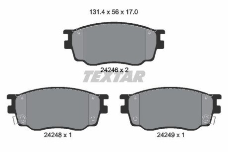 Гальмівні колодки MAZDA 6 "F "00-16 TEXTAR ="2424601"