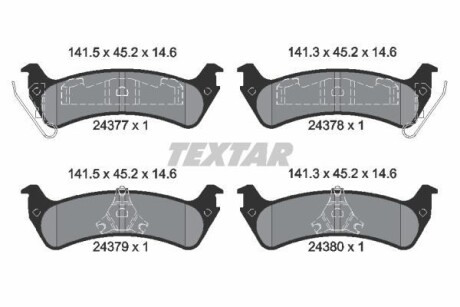 Комплект гальмівних колодок TEXTAR 2437701