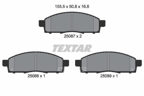 Комплект гальмівних колодок TEXTAR 2508701
